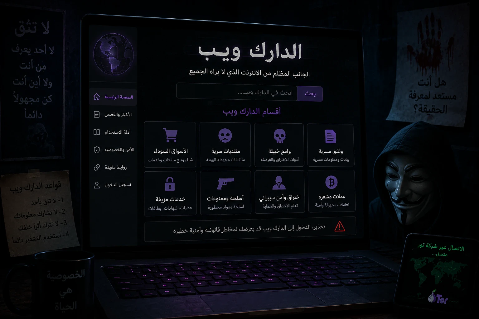 image about ما الذي يحصل في الدرك ويب.