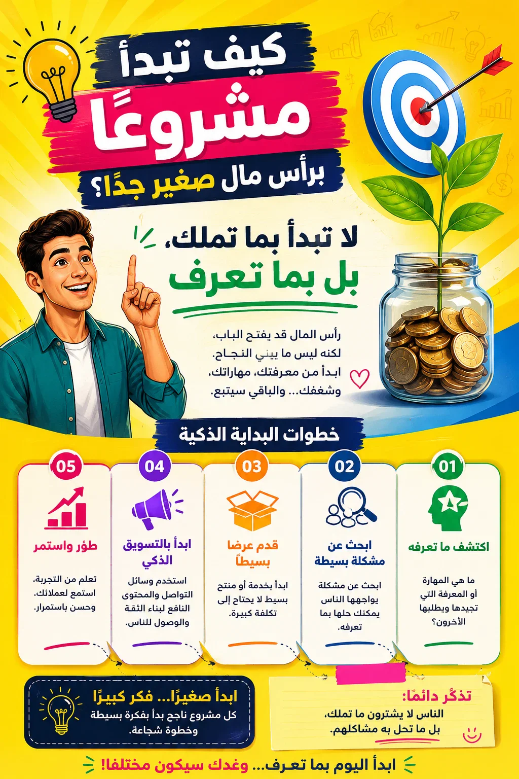 image about كيف تبدأ مشروعًا برأس مال صغير جدًا؟.. لا تبدأ بما تملك، بل بما تعرف