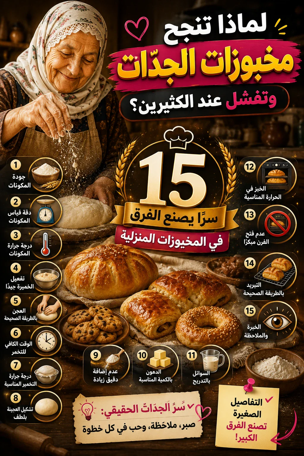 image about لماذا تنجح مخبوزات الجدّات وتفشل عند الكثيرين؟.. 15 سرًا يصنع الفرق في المخبوزات المنزلية
