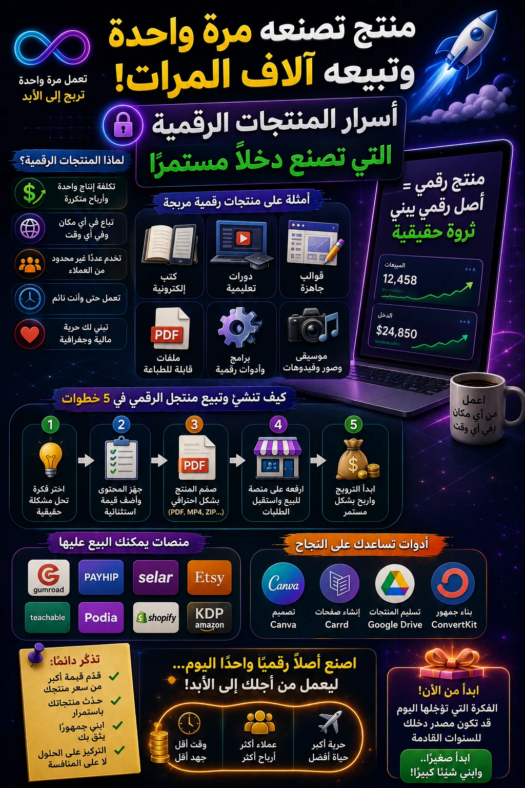 image about منتج تصنعه مرة واحدة وتبيعه آلاف المرات!.. أسرار المنتجات الرقمية التي تصنع دخلًا مستمرًا