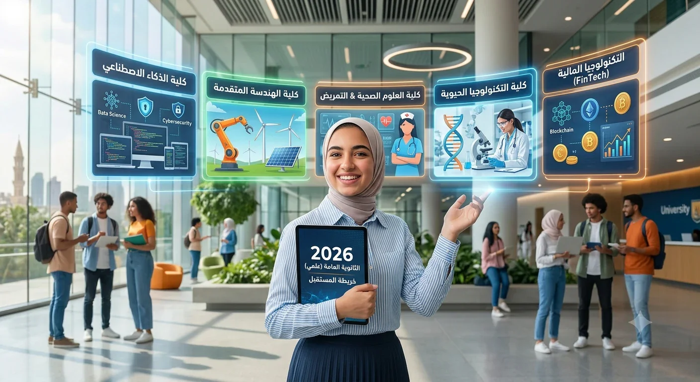 image about خريطة المستقبل: أفضل كليات الثانوية العامة (علمي) الأكثر طلباً في سوق العمل 2026