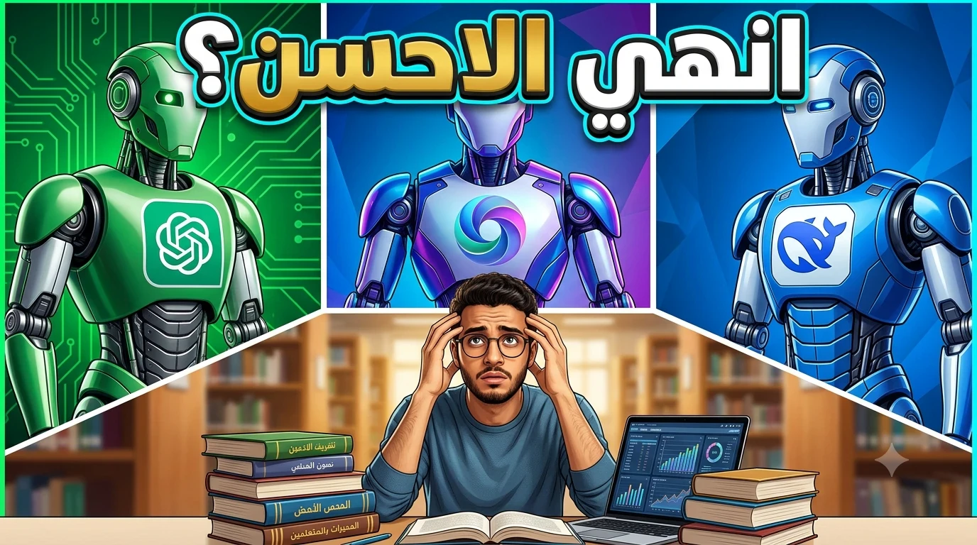 image about ChatGPT vs Gemini vs DeepSeek: انهي احسن AI للطالب المصري في 2026؟ دليل كامل بالتجربة