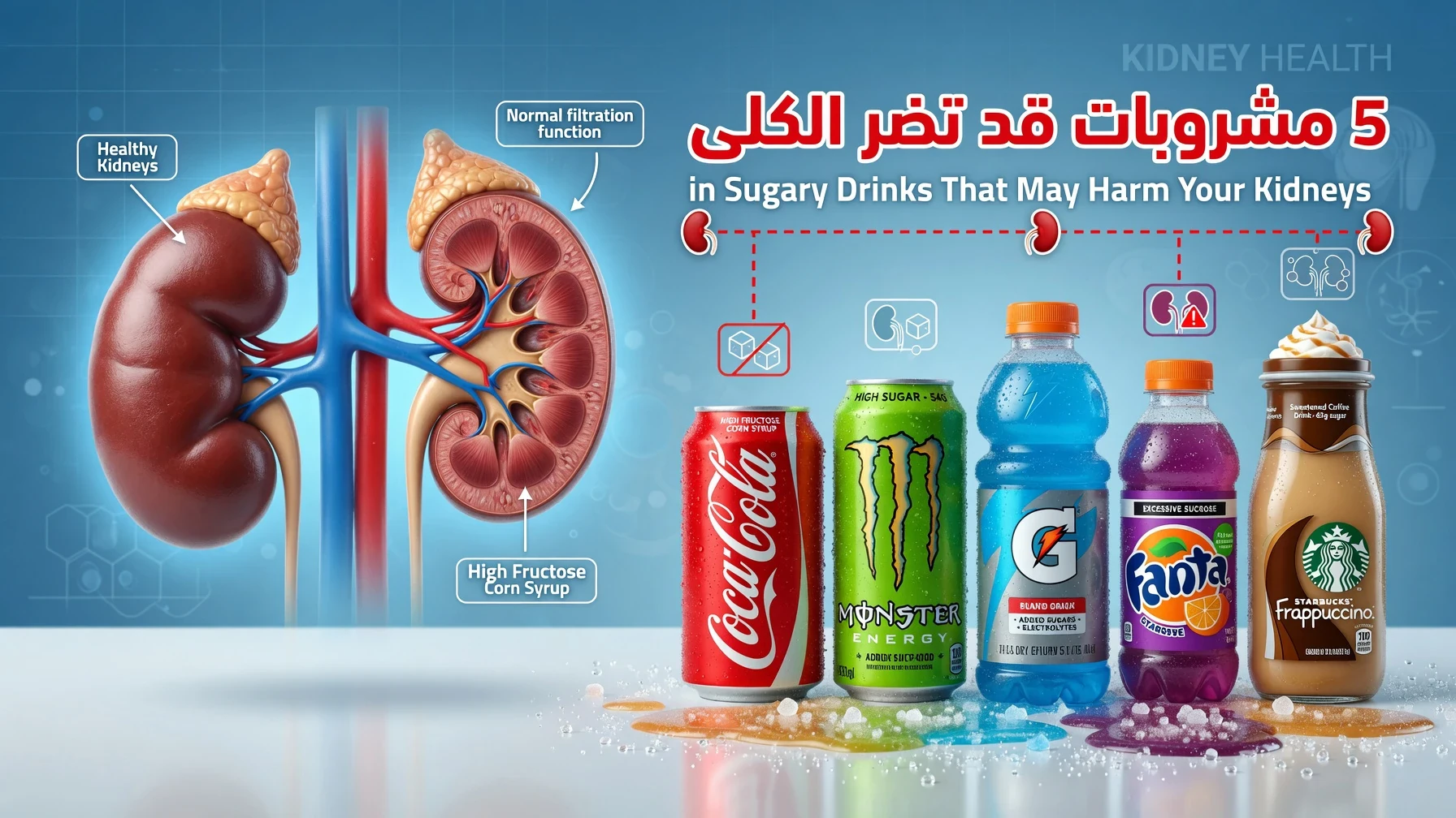 image about 5 مشروبات شائعة قد تضر صحة الكلى عند الإفراط في تناولها