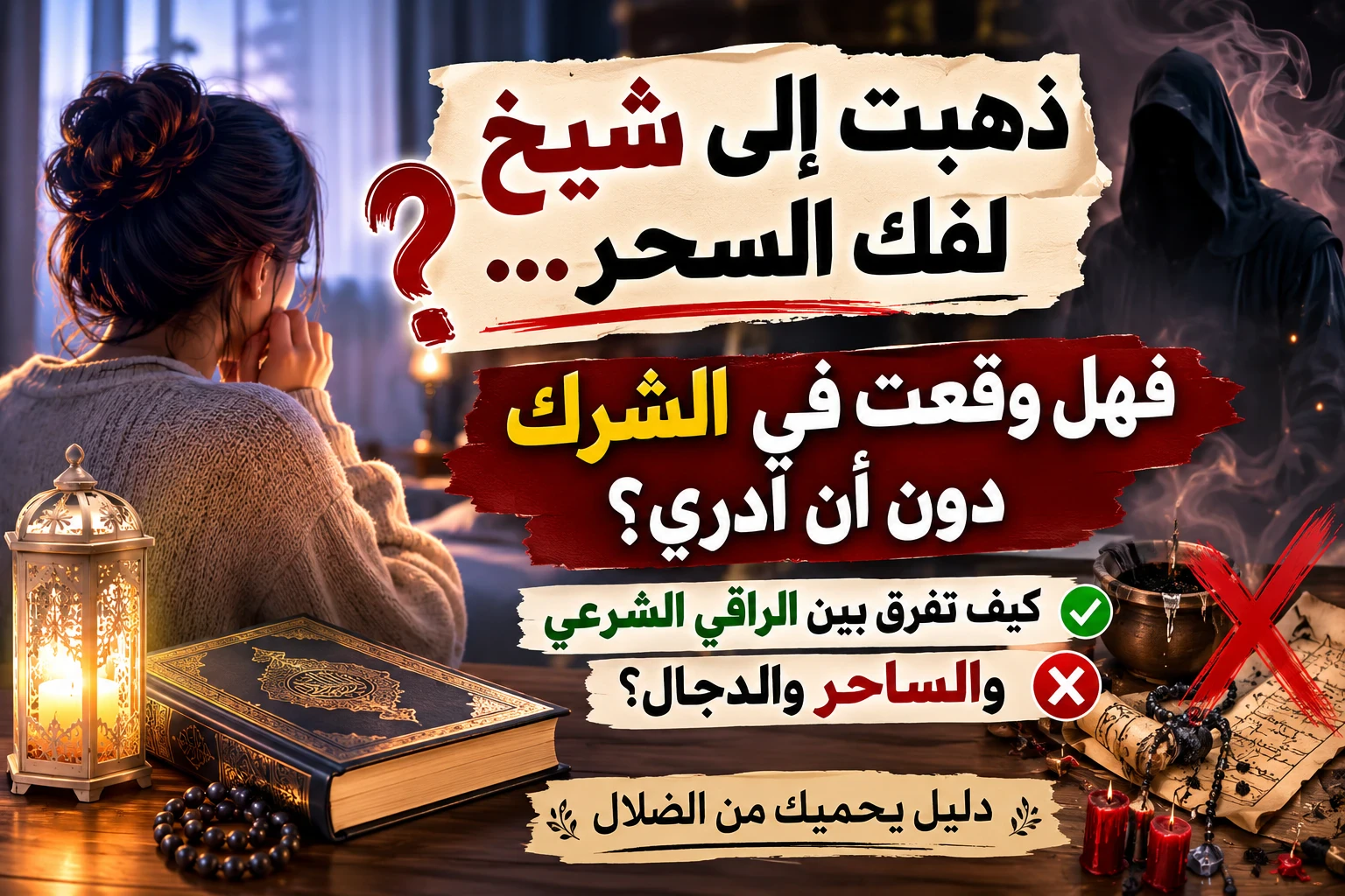 image about ذهبت إلى شيخ لفك السحر... فهل وقعت في الشرك دون أن أدري؟