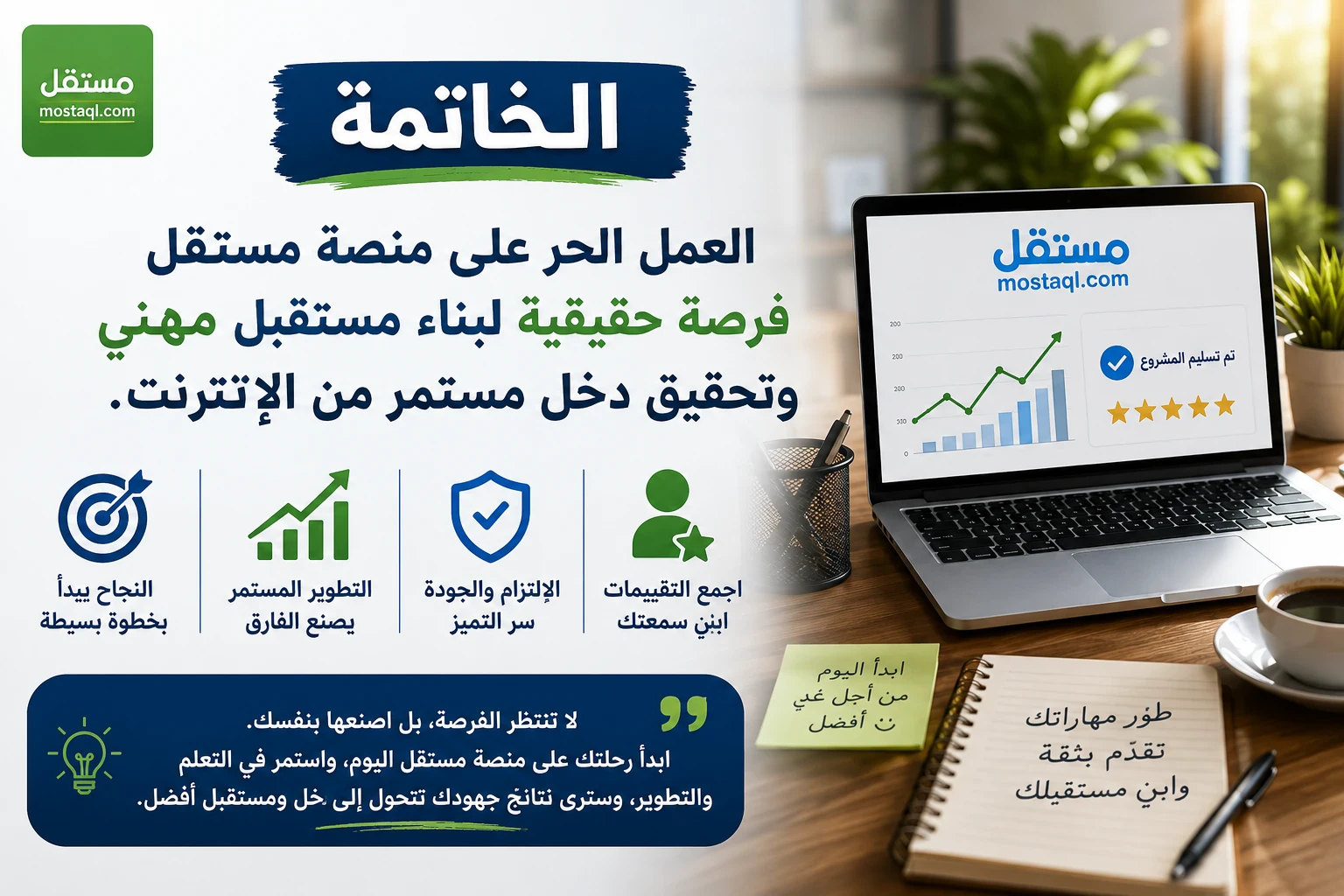 image about كيف تبدأ رحلتك في العمل الحر على منصة مستقل وتحقق أول أرباحك؟