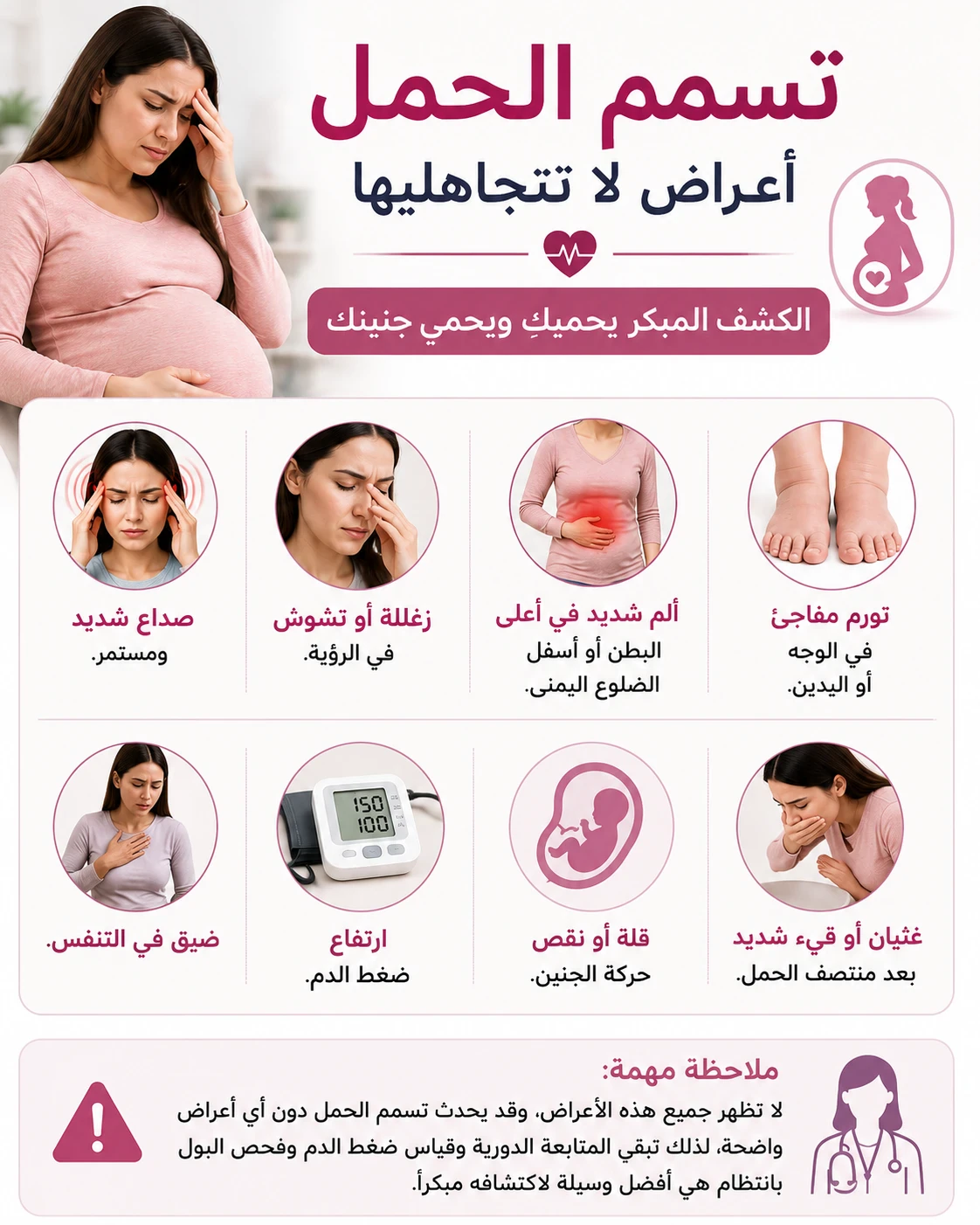 image about تسمم الحمل- المتابعة المنتظمة مع طبيبك تحميكِ وتحمي جنينكِ.