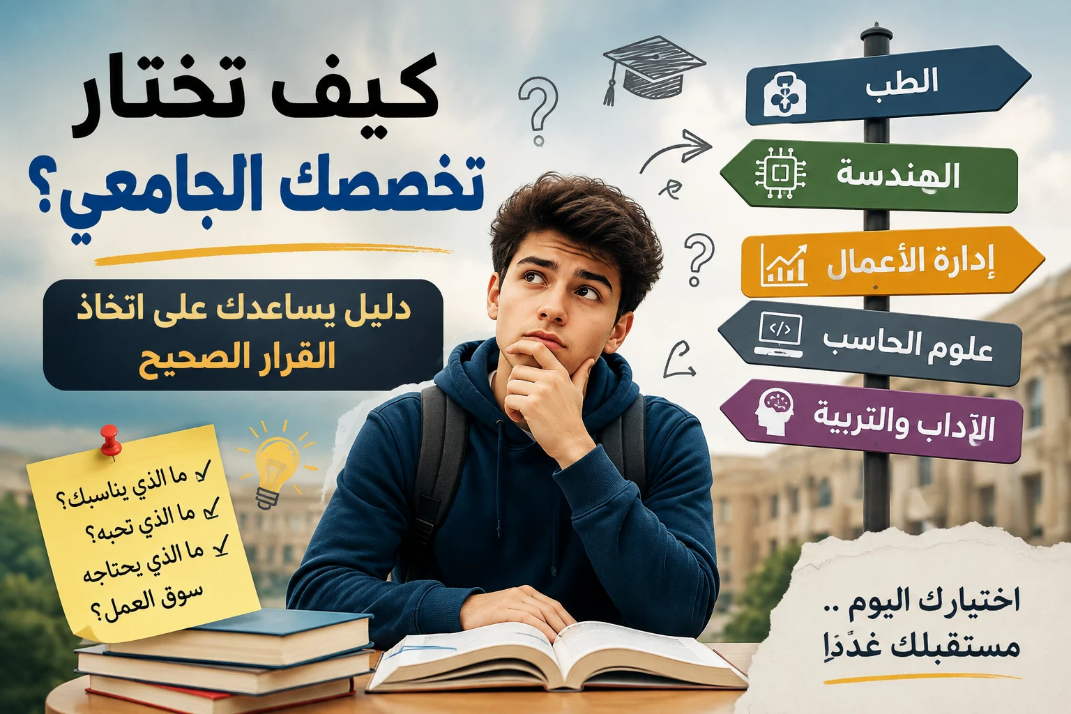 image about 🥇 قبل أن تختار تخصصك الجامعي.. اقرأ هذا أولًا!