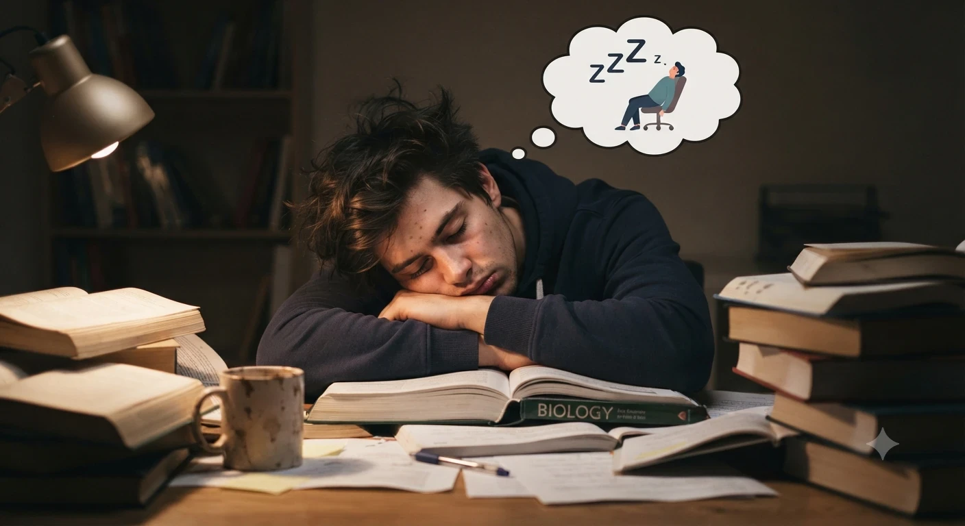 image about لماذا يداهمك النوم أثناء المذاكرة؟ (الأسباب العلمية والحل النهائي)