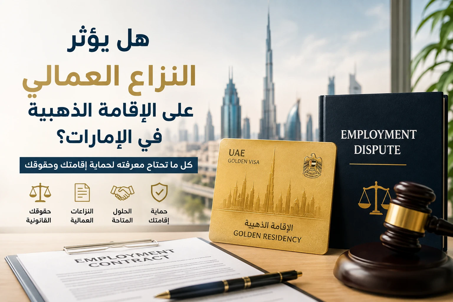 image about هل يؤثر النزاع العمالي على الإقامة الذهبية في الإمارات؟ 