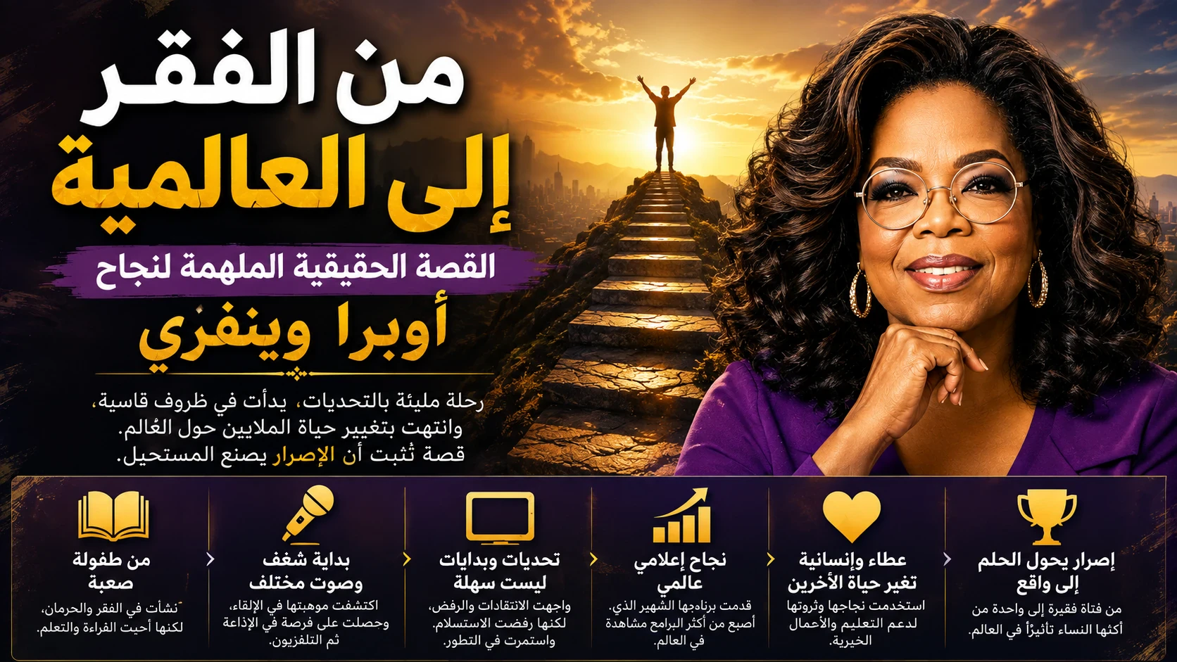 image about من الظلام إلى القمة: كيف صنعت أوبرا وينفري إمبراطورية من الألم والأمل؟