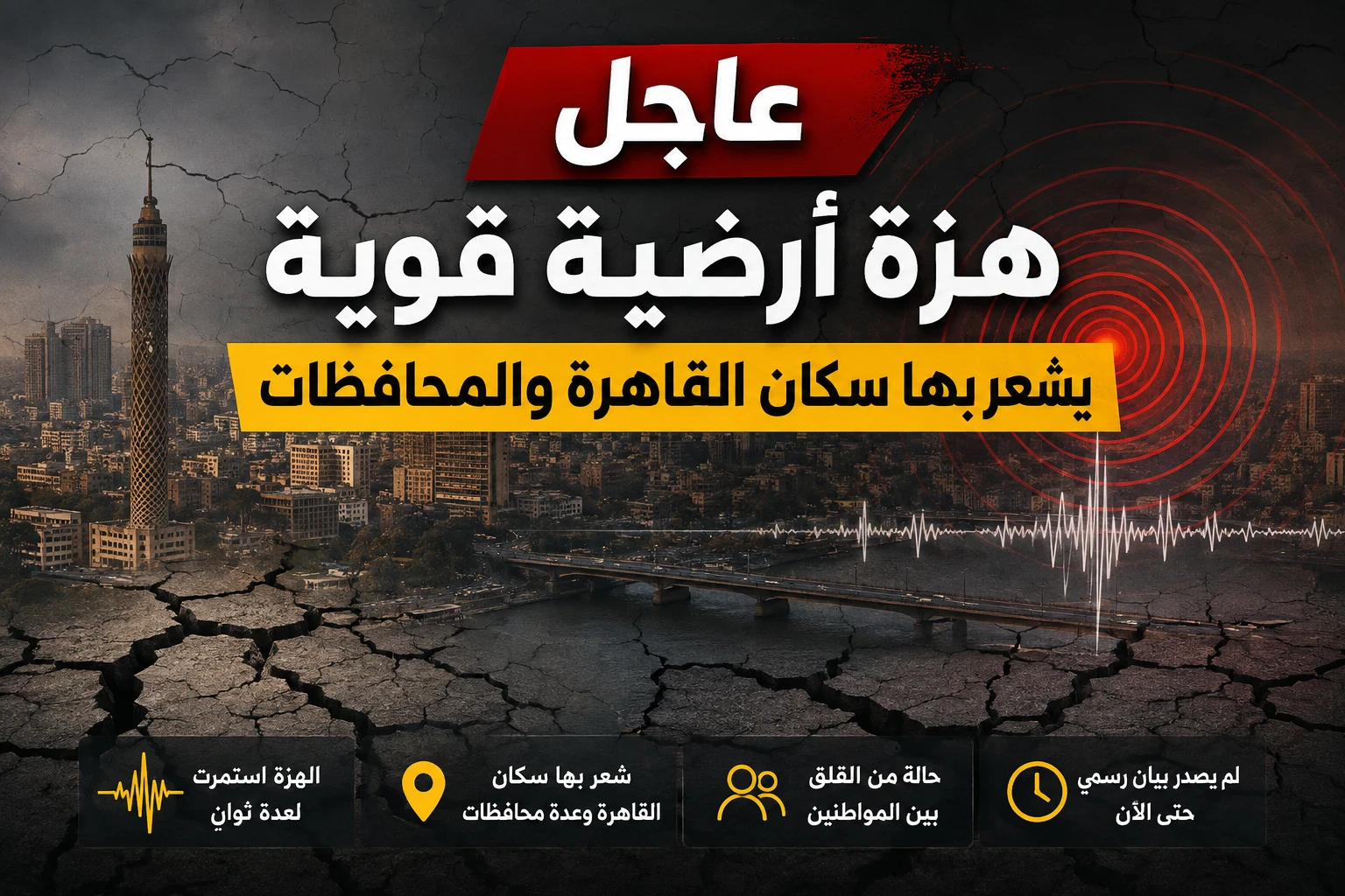 image about هزة أرضية تضرب القاهرة وعددًا من المحافظات.