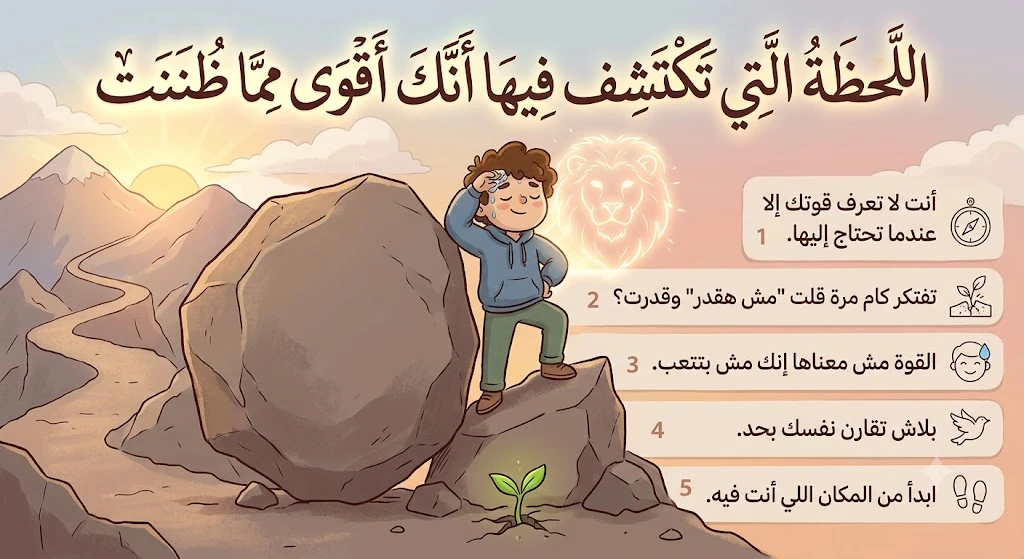 image about اللحظة التي تكتشف فيها أنك أقوى مما ظننت