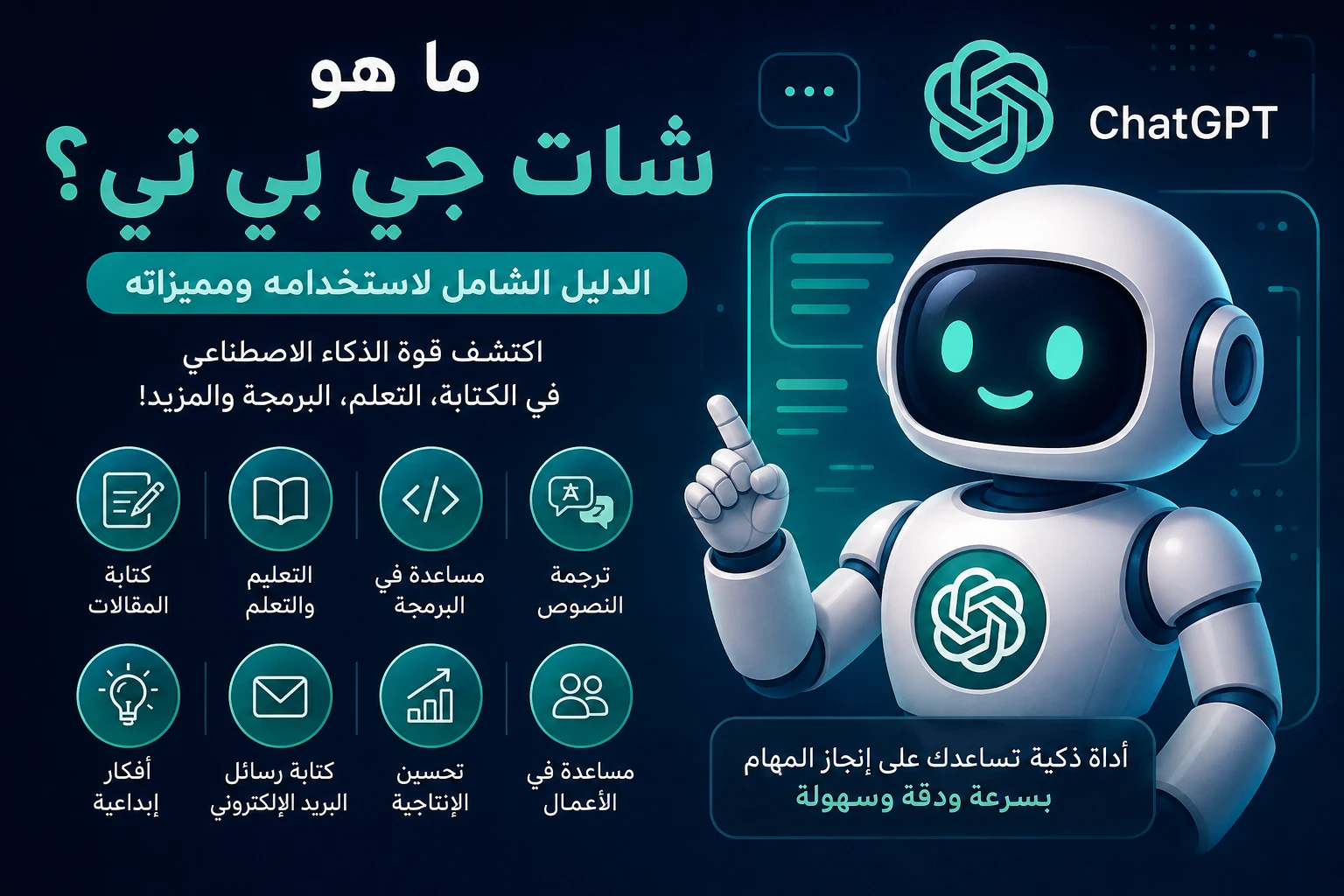 image about ما هو شات جي بي تي (ChatGPT)؟ الدليل الشامل لاستخدامه ومميزاته في 2026