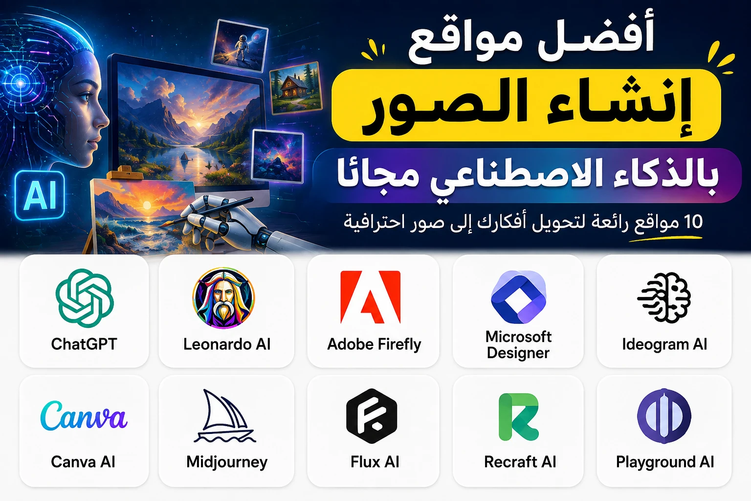 image about أفضل مواقع إنشاء الصور بالذكاء الاصطناعي مجانًا