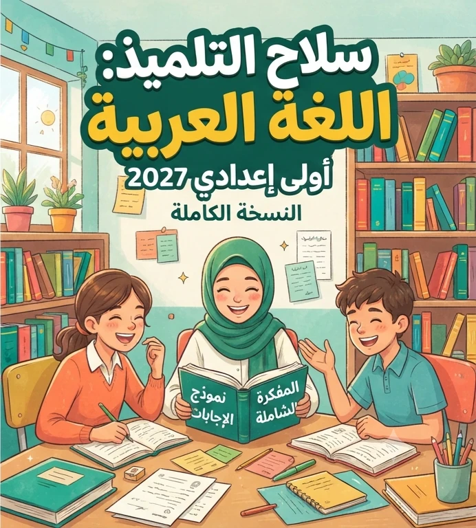 image about 📓 تحميل ملحق سلاح التلميذ عربي الصف الأول الإعدادي 2027 PDF (المفكرة + الإجابات) أحدث نسخة كاملة برابط مباشر