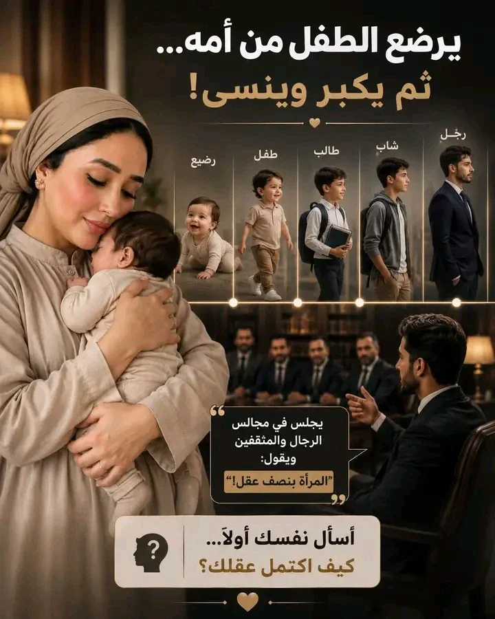 image about بين حضن الامان وغرور الايام : رحلة الانسان من قطرة الحنان الي قمة الجحود