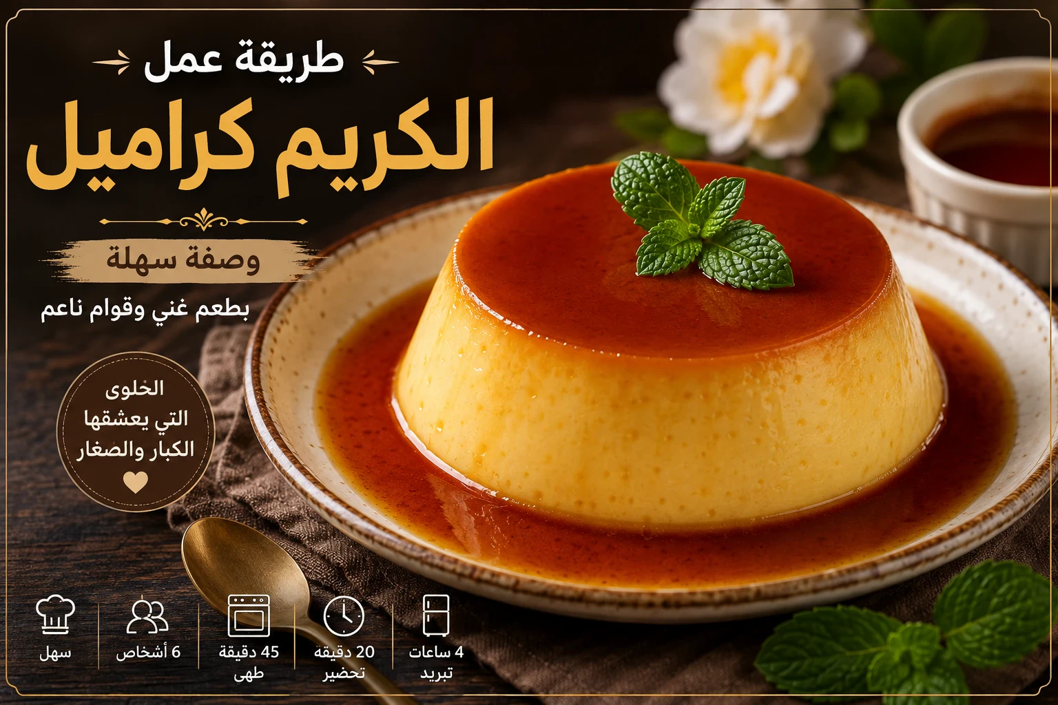 image about طريقة عمل الكريم كراميل في المنزل