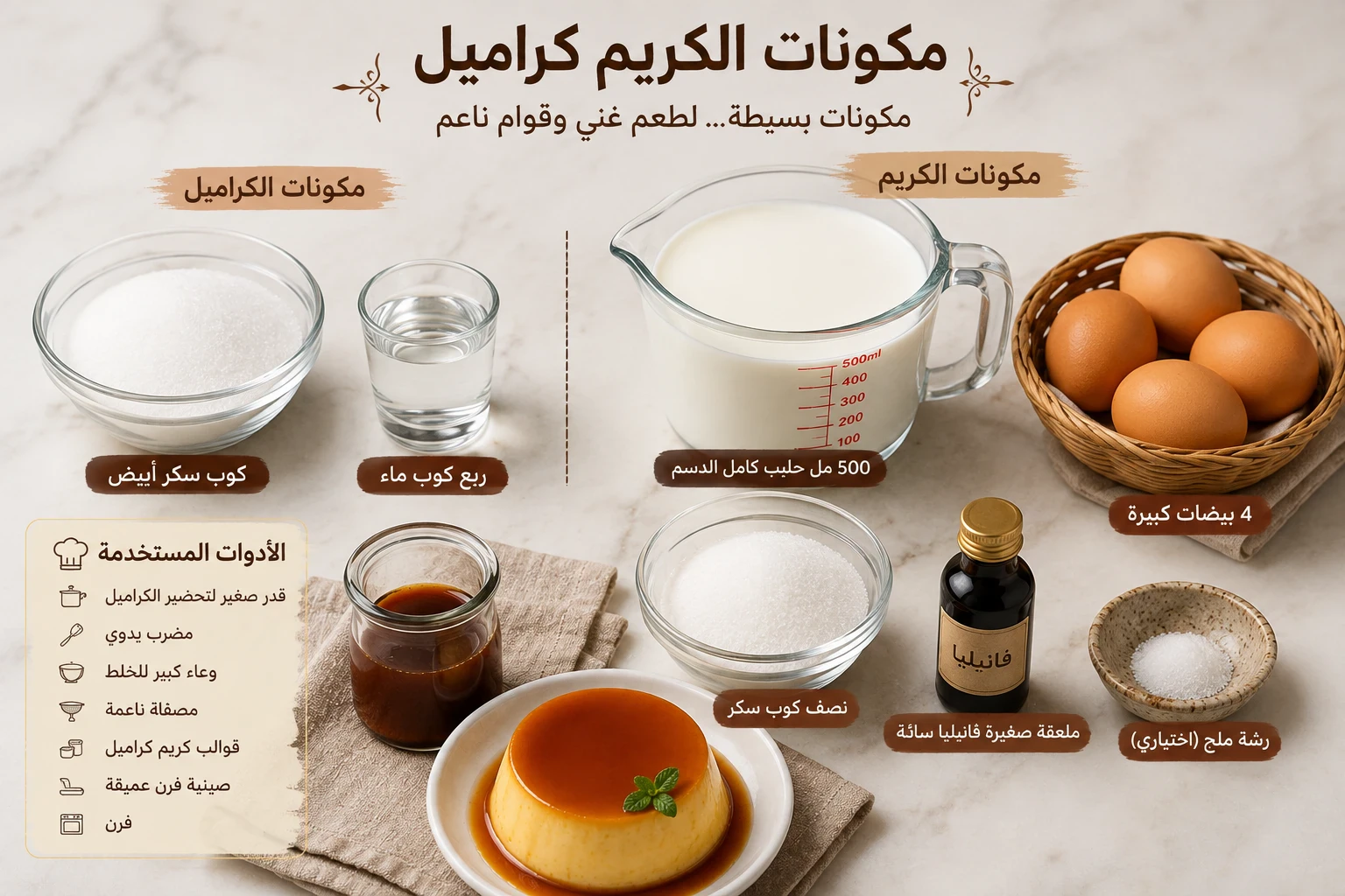 image about طريقة عمل الكريم كراميل في المنزل