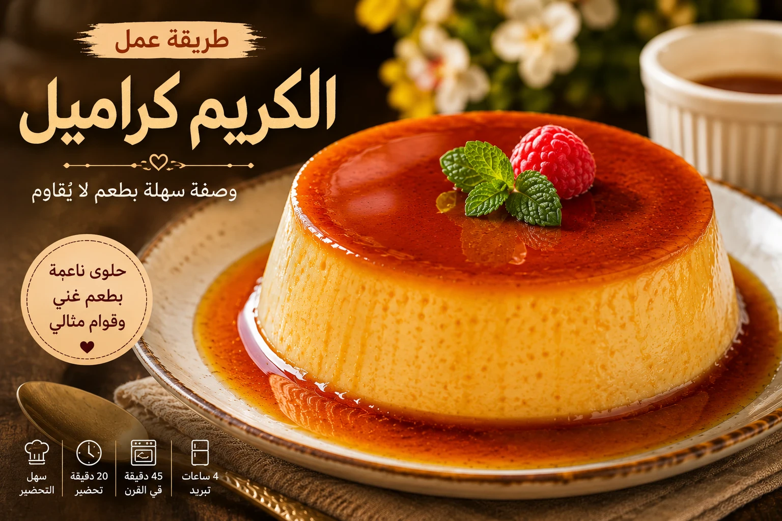 image about طريقة عمل الكريم كراميل في المنزل