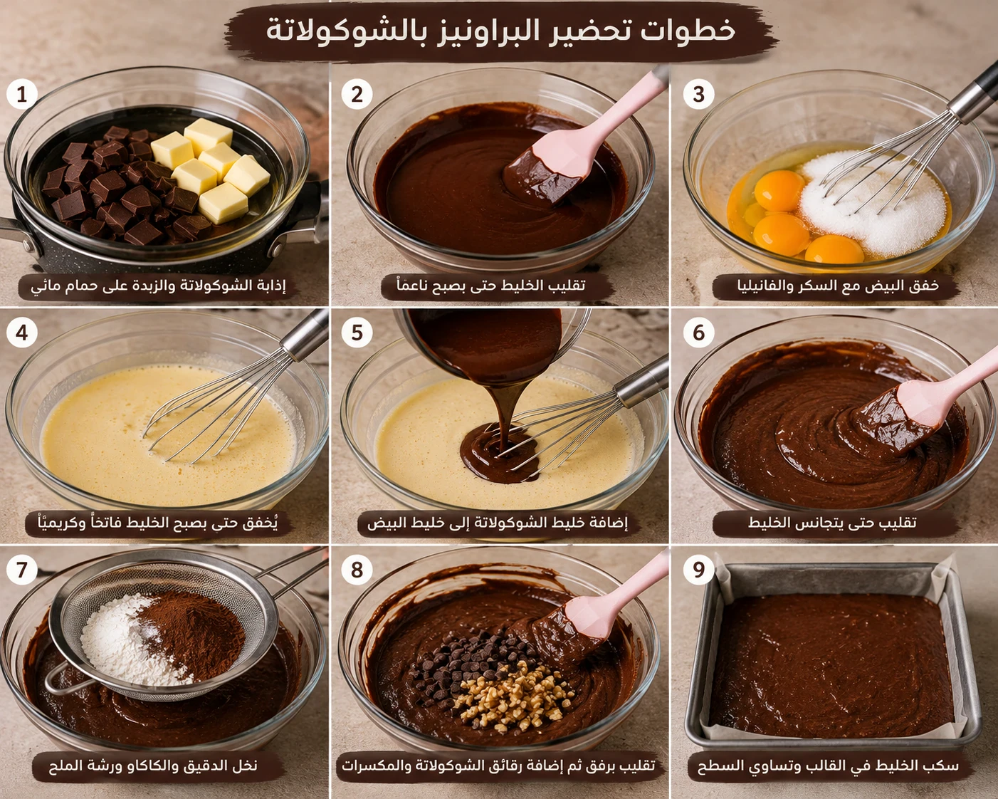 image about طريقة عمل البراونيز بالشوكولاتة في المنزل
