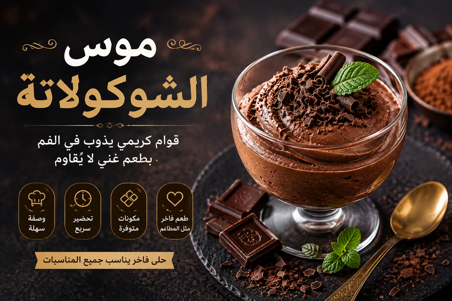 image about طريقة عمل موس الشوكولاتة في المنزل