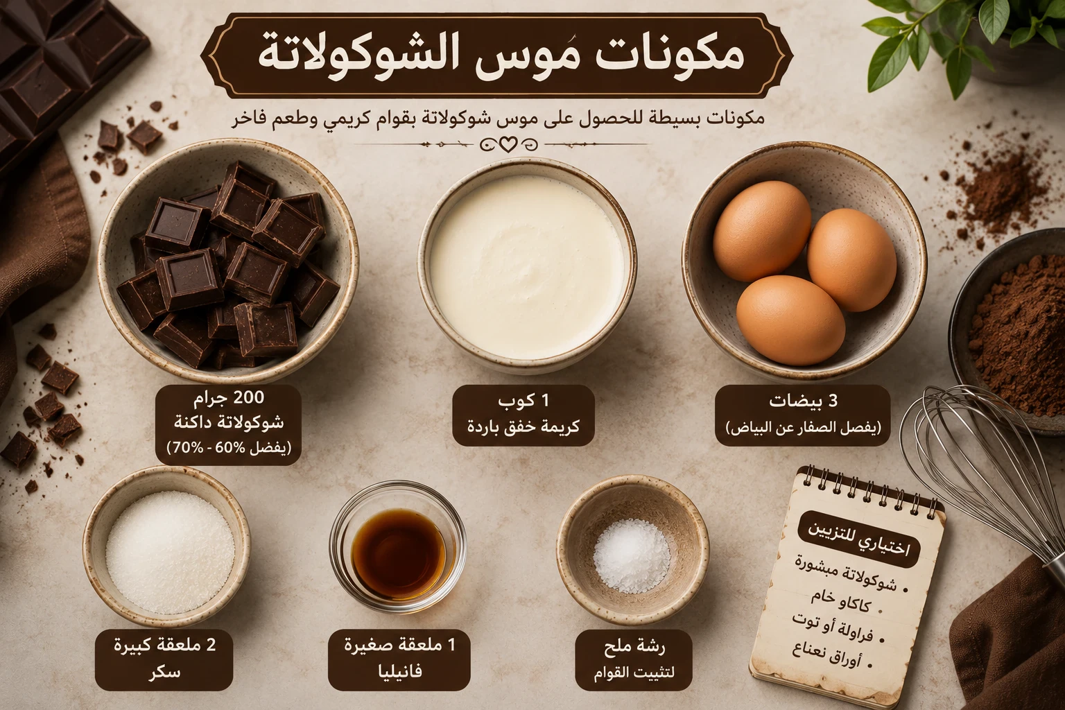 image about طريقة عمل موس الشوكولاتة في المنزل