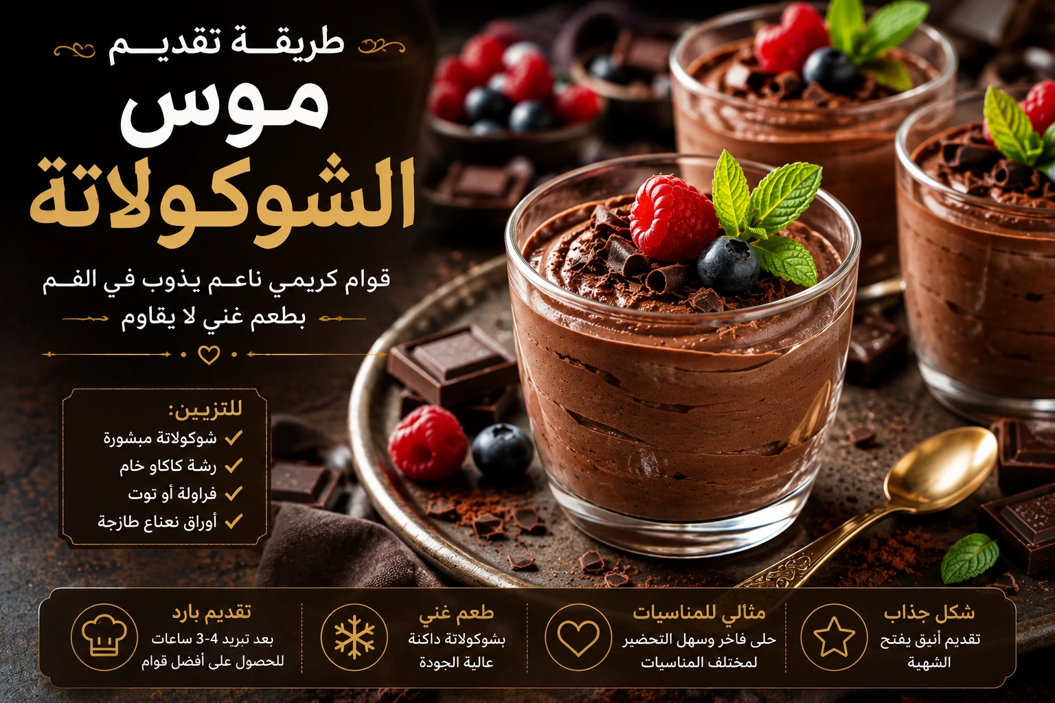 image about طريقة عمل موس الشوكولاتة في المنزل