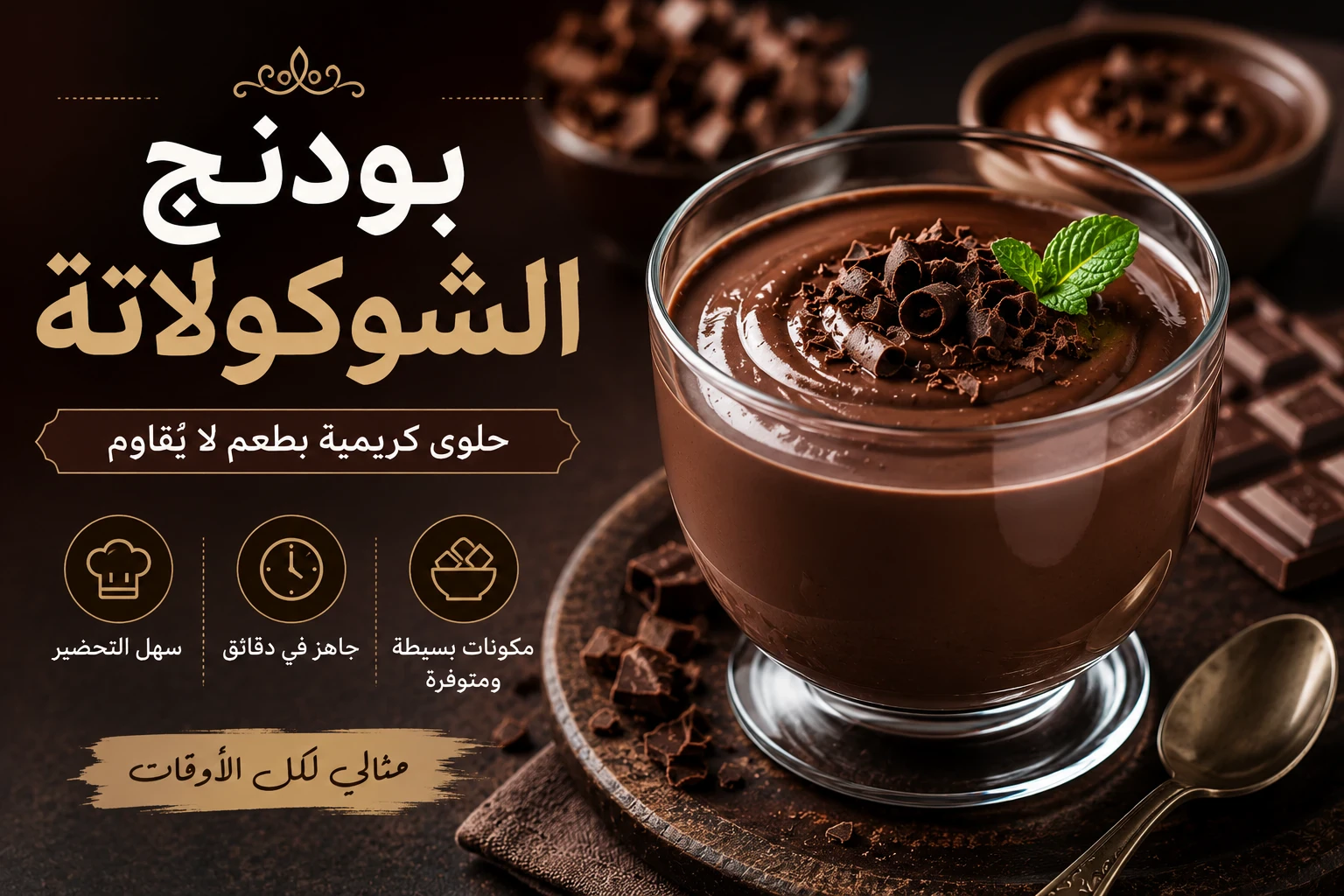 image about طريقة عمل بودنج الشوكولاتة في المنزل
