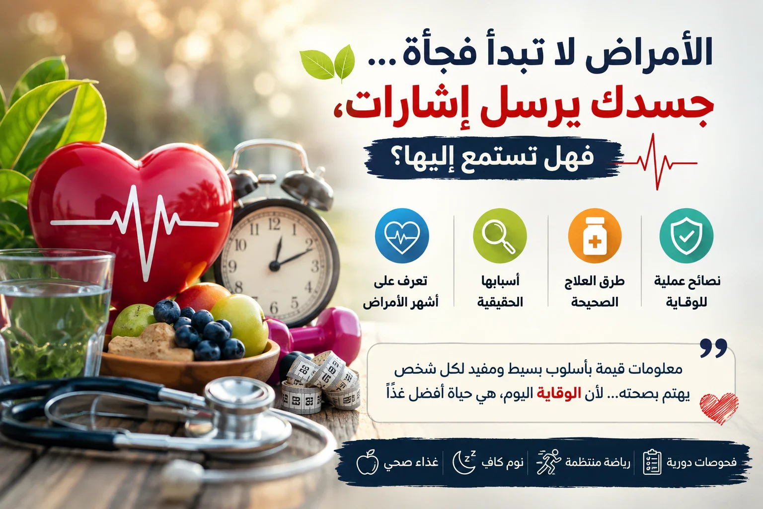 image about 🩺 الأمراض لا تبدأ فجأة... جسدك يرسل إشارات، فهل تستمع إليها؟