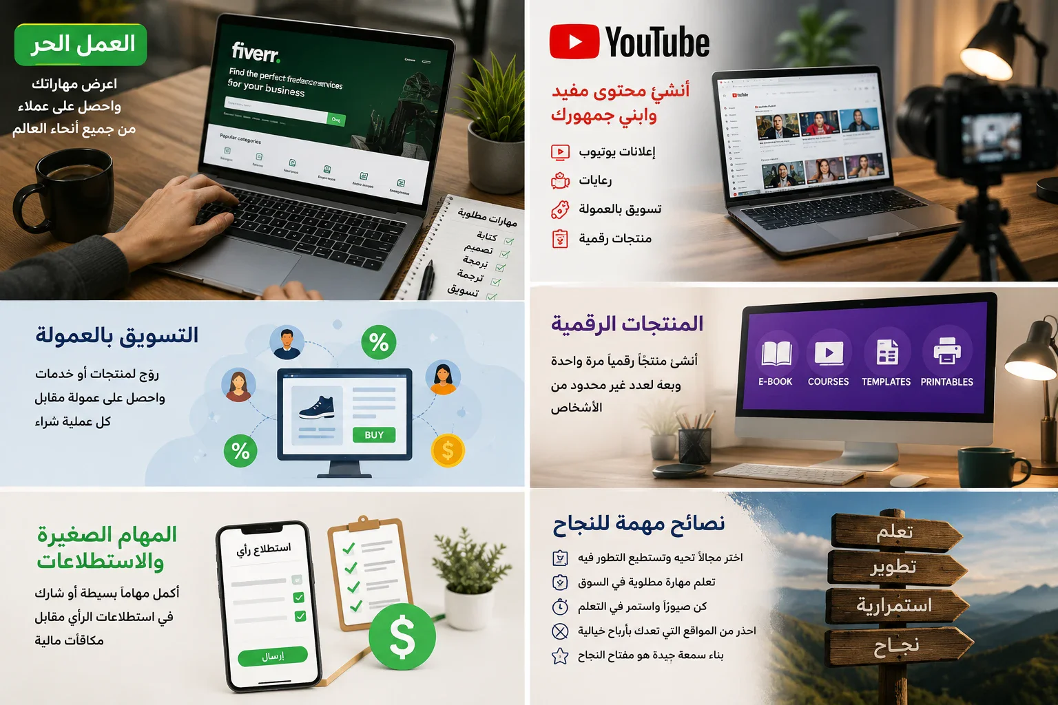 image about أفضل مواقع الربح من الإنترنت للمبتدئين في 2026 (مواقع موثوقة تدفع بالفعل)