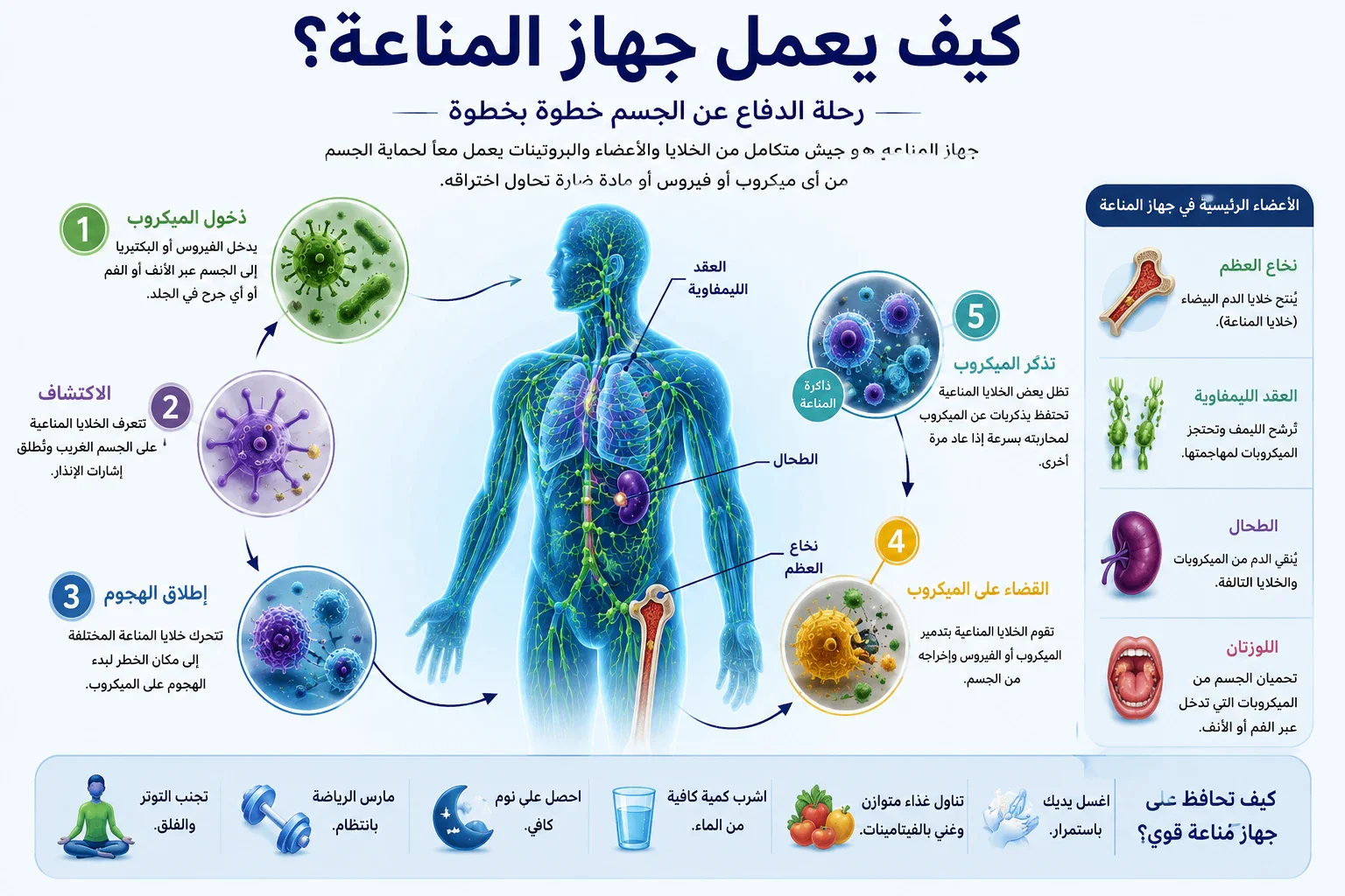 image about كيف يعمل جهاز المناعة؟ رحلة مذهلة داخل جسمك لحمايتك من الأمراض