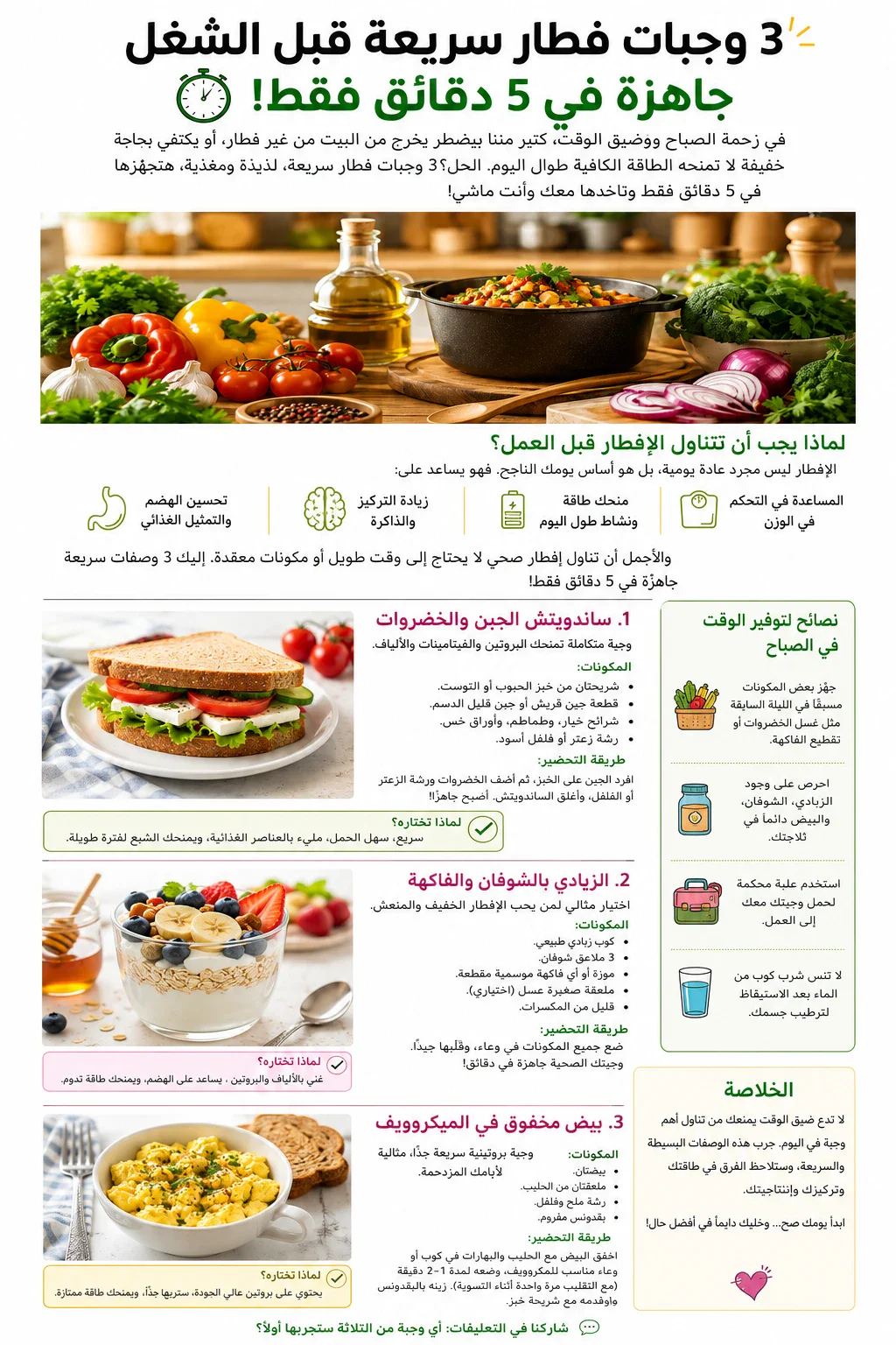 image about 3 وصفات فطار سريع في خمس دقائق قبل الشغل 