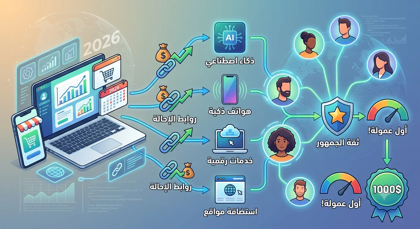 image about الربح من الأفلييت ماركتنج في 2026: دليل عملي للمبتدئين لتحقيق أول عمولة