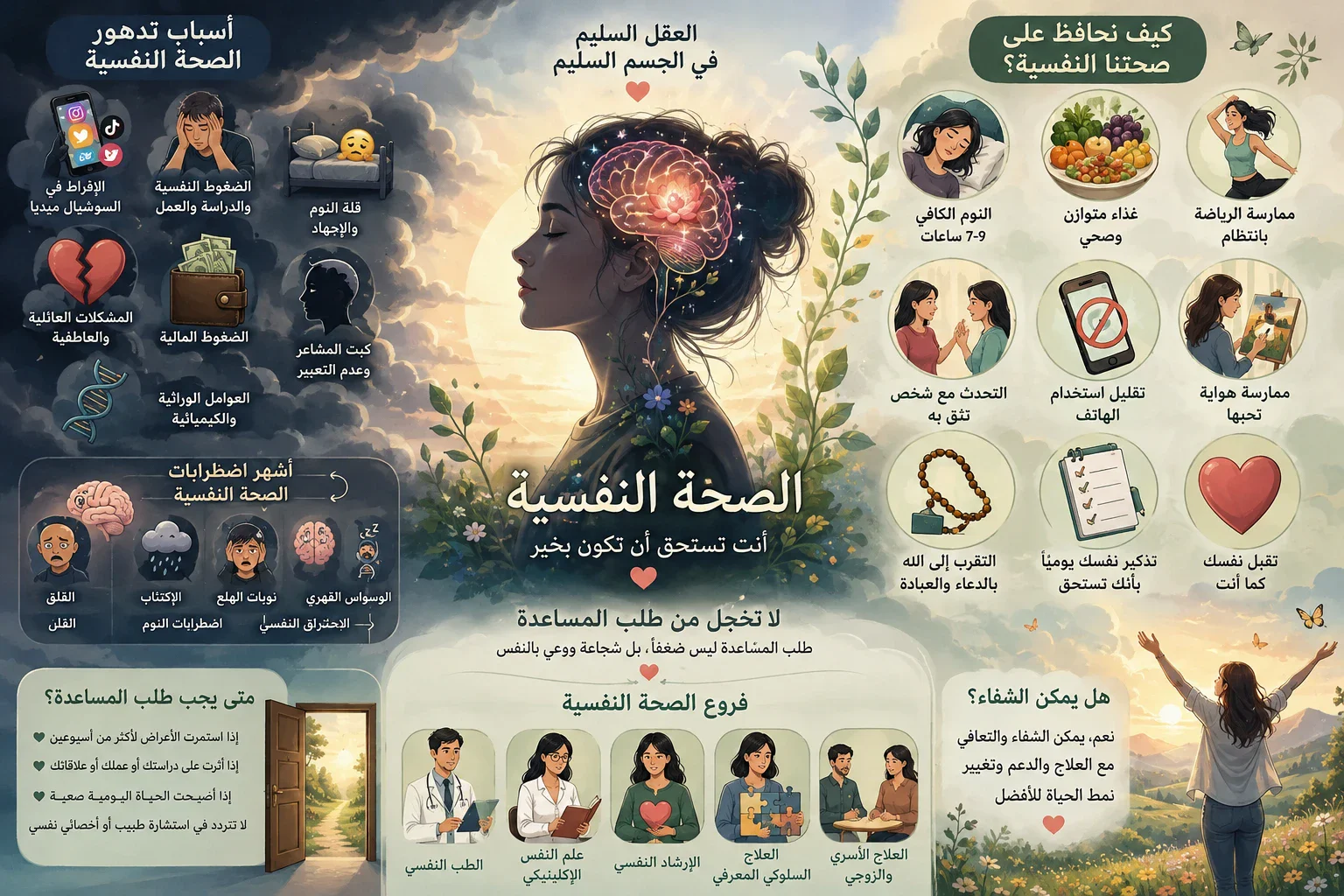 image about 🧠 عندما يصرخ عقلك بصمت... لماذا أصبحت الصحة النفسية أهم من أي وقت مضى؟ 💙✨