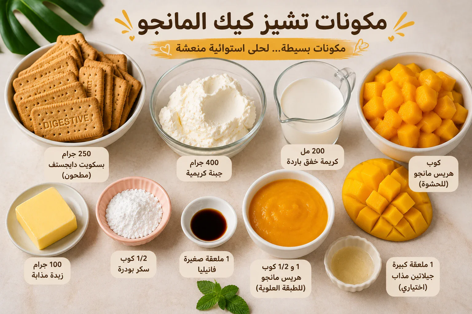 image about طريقة عمل تشيز كيك المانجو في المنزل