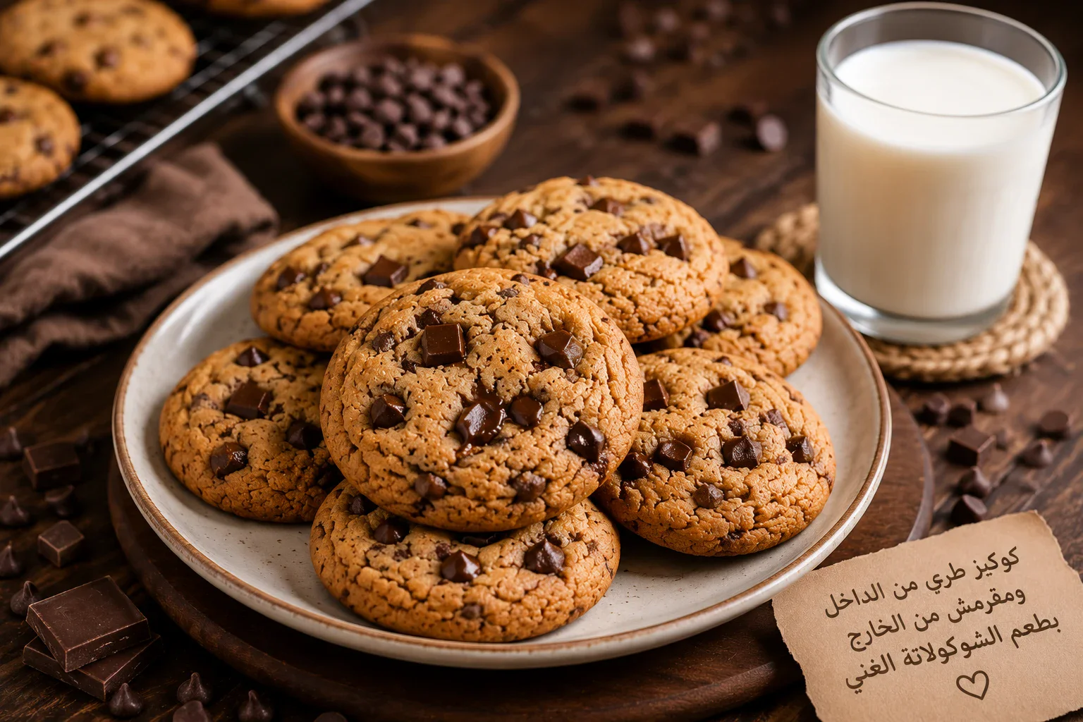 image about طريفة عمل الكوكيز بالشوكولاتة في المنزل مثل المخابز