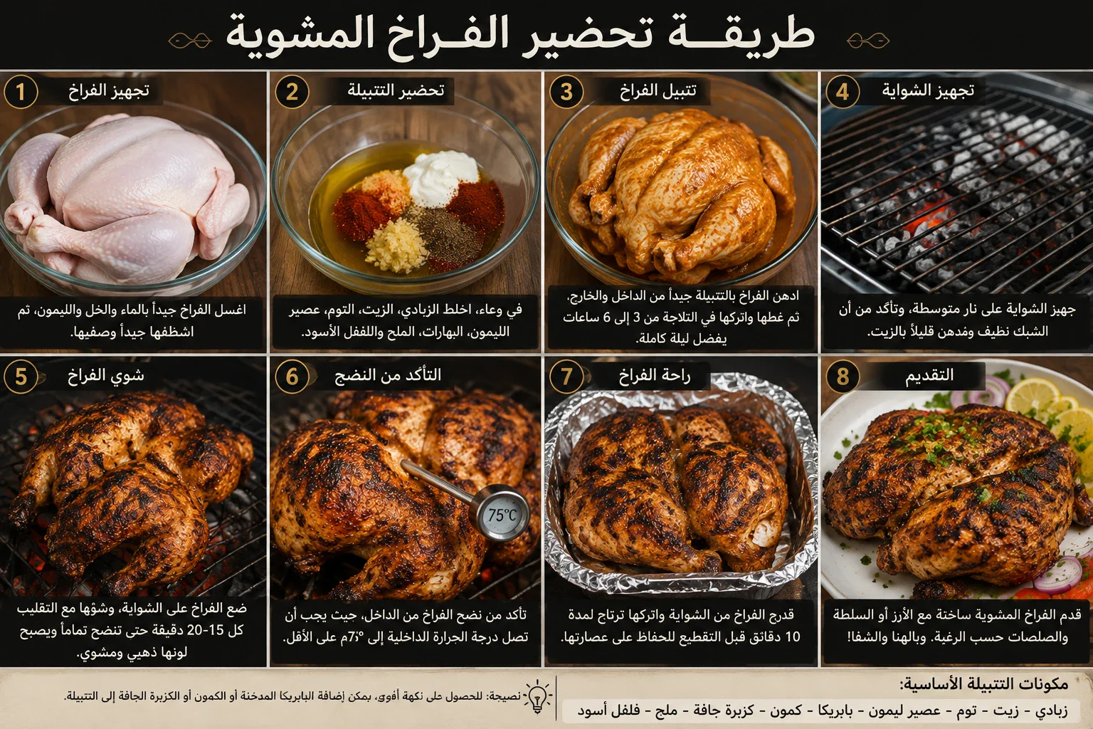 image about طريقة عمل الفراخ المشوية في المنزل بتتبيلة المطاعم 