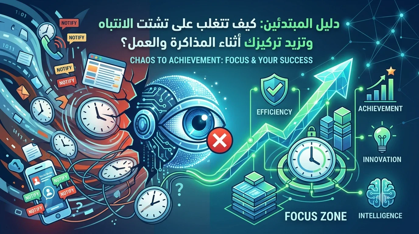 image about دليل المبتدئين: كيف تتغلب على تشتت الانتباه و تزيد تركيزك أثناء المذاكرة و العمل؟