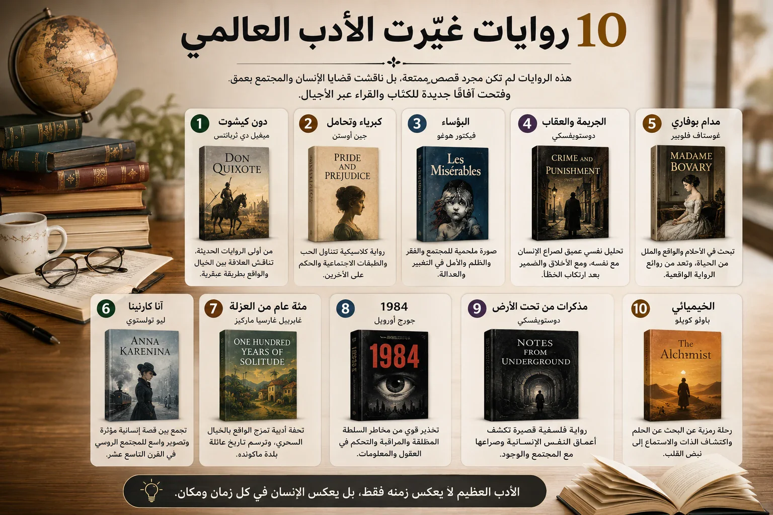 image about 📚 أشهر الروايات التي غيّرت الأدب العالمي.. أعمال تركت بصمتها في التاريخ