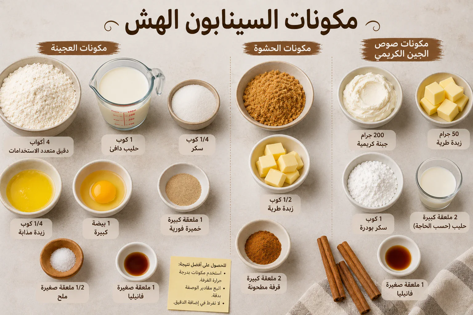 image about طريقة عمل السينابون الهش في المنزل