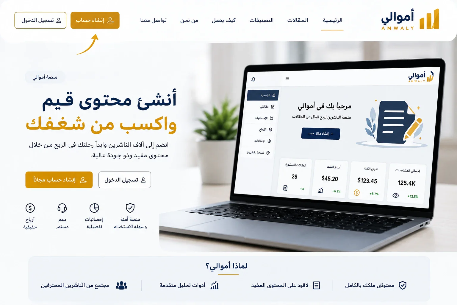 image about طريقة التسجيل في المنصة اموالي وكتابة اول مقال خطوة بخطوة