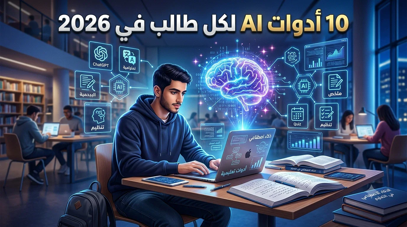 image about أفضل 10 أدوات ذكاء اصطناعي مجانية يحتاجها كل طالب في 2026