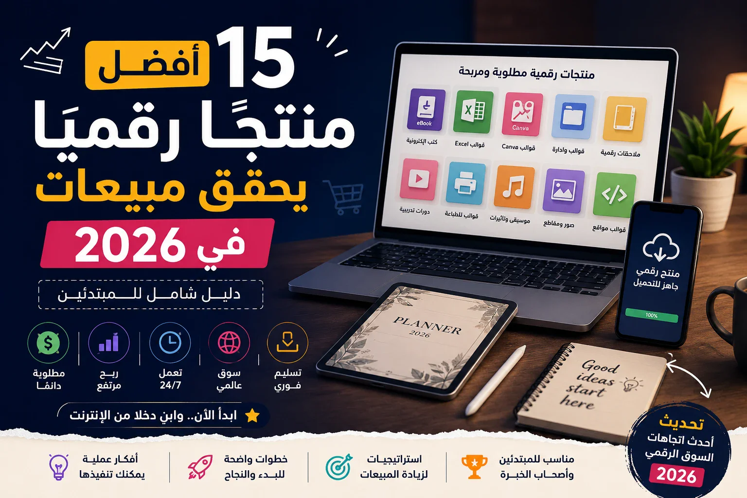 image about أفضل 15 منتجًا رقميًا يحقق مبيعات في 2026 | دليل شامل للمبتدئين