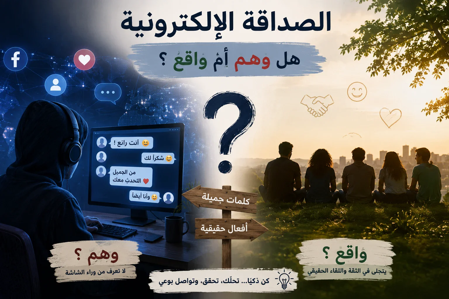 image about الصداقة الإلكترونية بين الوهم والواقع