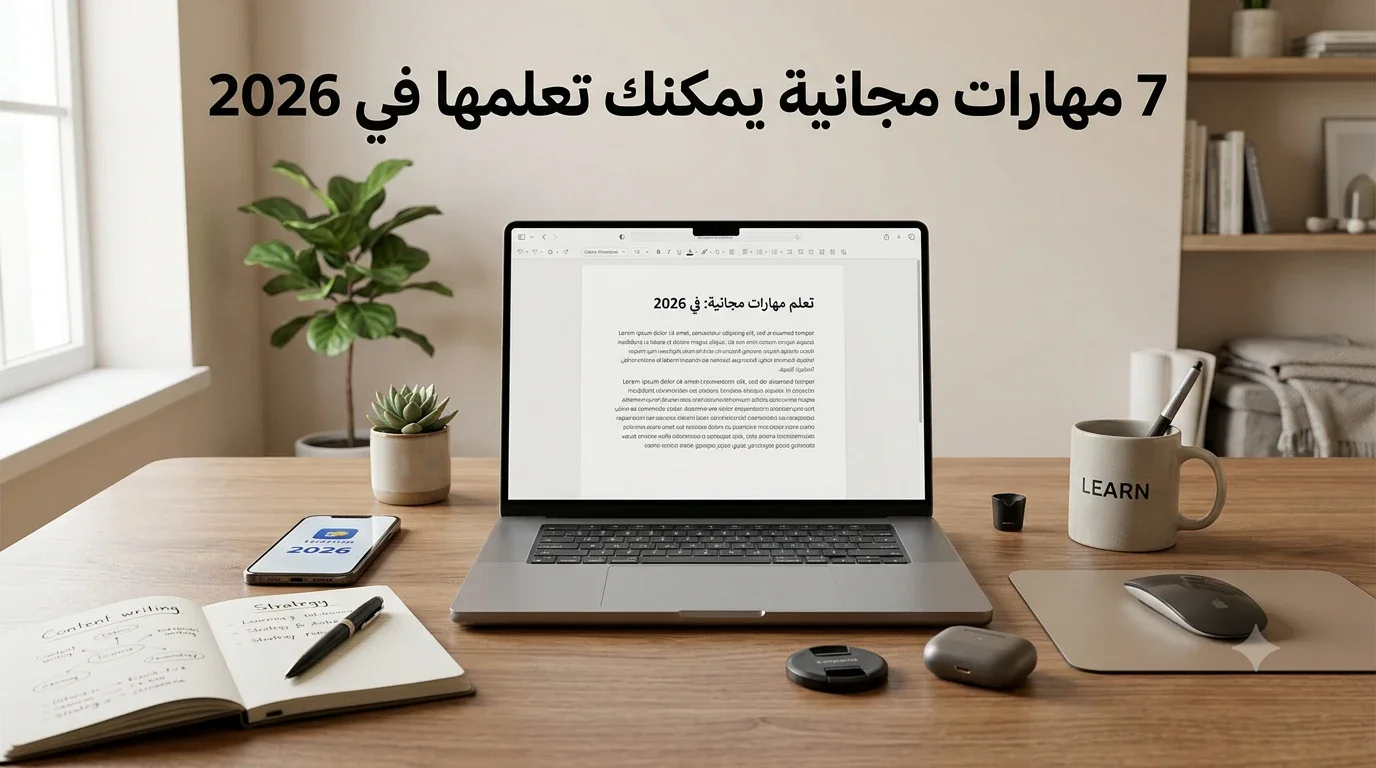 image about أفضل 7 مهارات يمكنك تعلمها مجانًا في 2026 وتحويلها إلى مصدر دخل