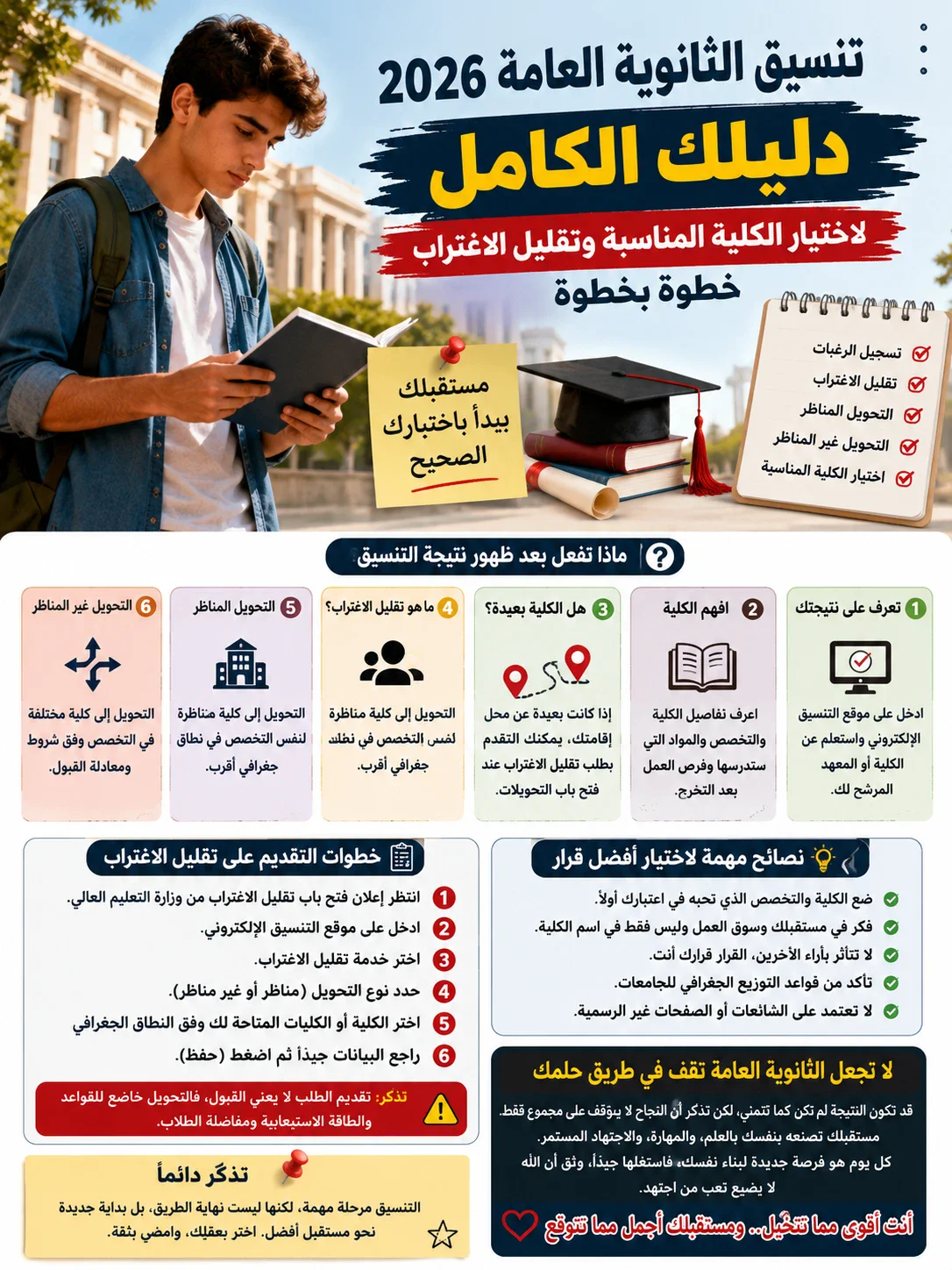 image about تنسيق الثانوية العامة 2026.. دليلك الكامل لاختيار الكلية وتقليل الاغتراب بعد ظهور النتيجة