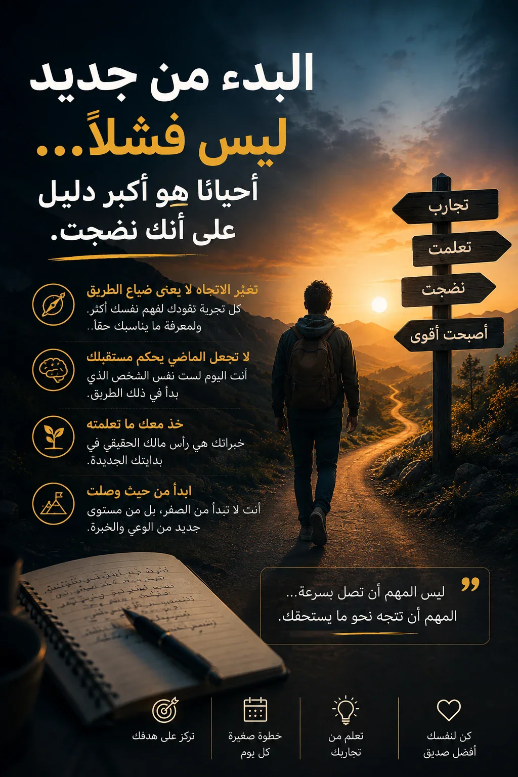 image about البدء من جديد ليس فشلًا… أحيانًا هو دليل على أنك نضجت