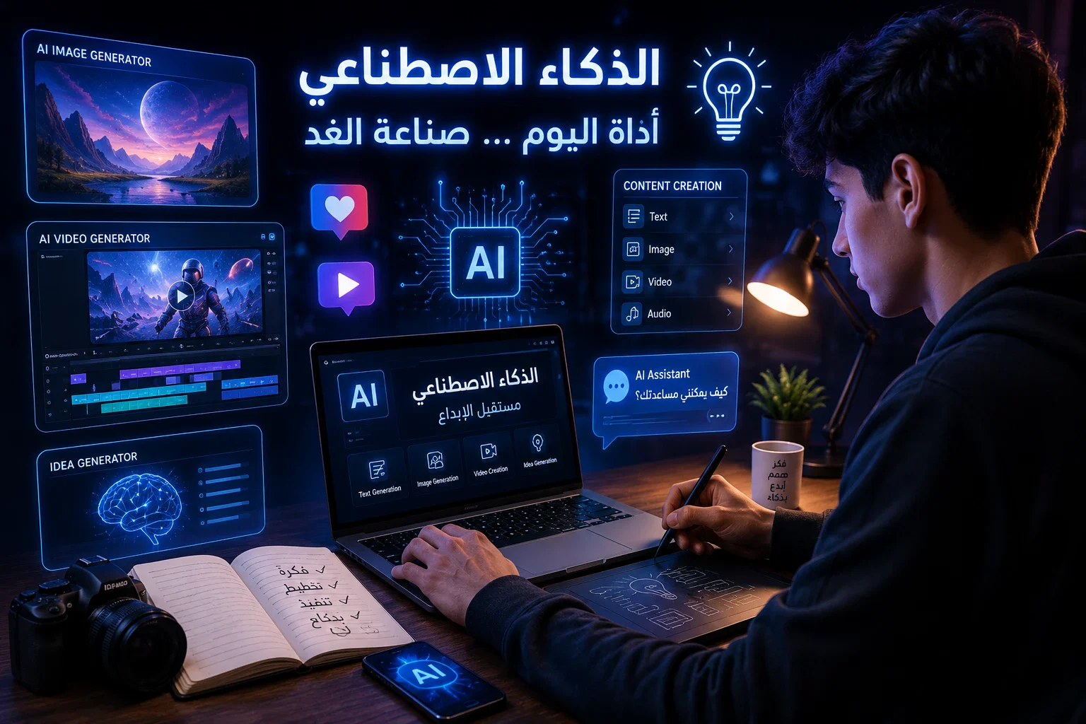image about 🤖📱 7 استخدامات عملية للذكاء الاصطناعي في صناعة المحتوى من الهاتف