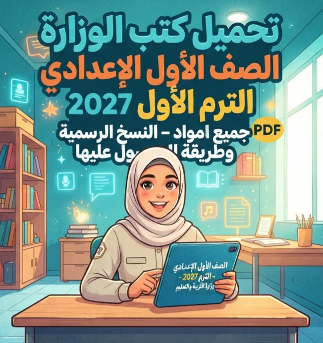 image about 📓 تحميل كتب الوزارة الصف الأول الإعدادي الترم الأول 2027 PDF جميع المواد – النسخ الرسمية وطريقة الحصول عليها