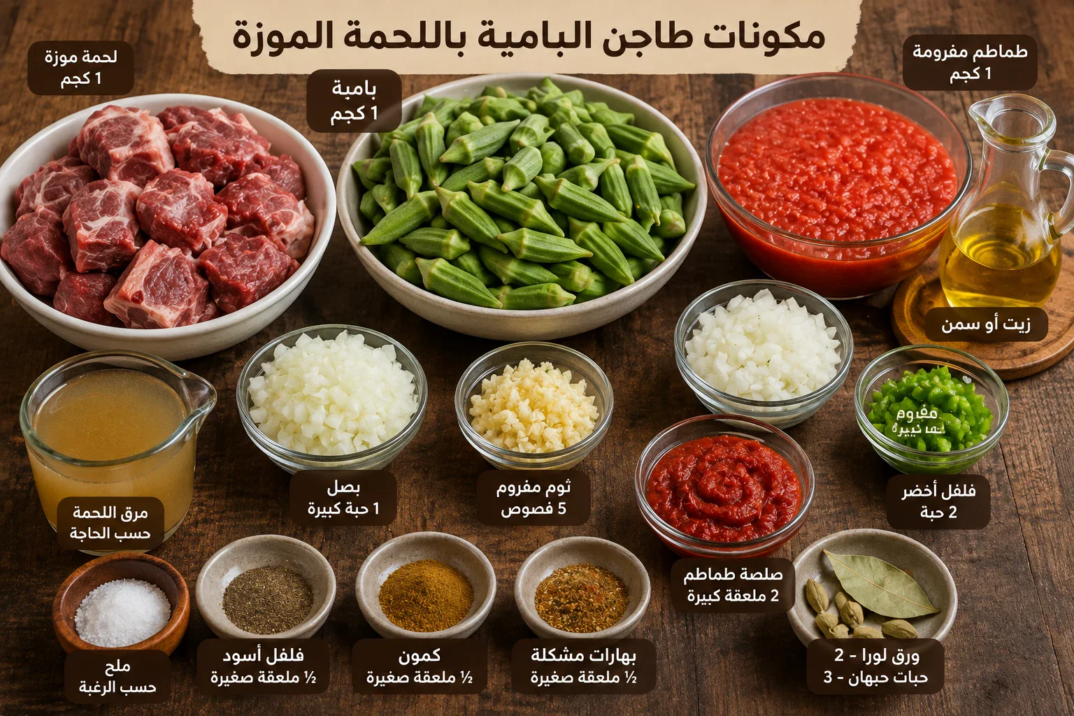 image about طريقة عمل طاجن البامية باللحمة الموزة في المنزل